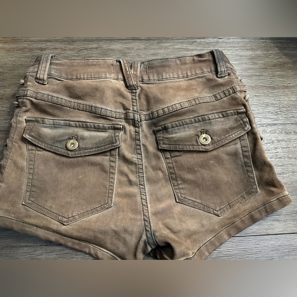 Free People Lone Ranger Distressed Brown Shorts - Size 26 - Picture 8 of 9